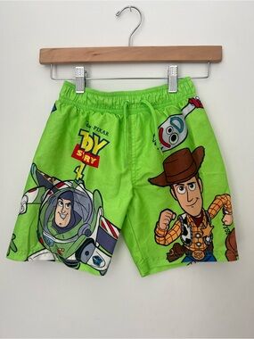 Toy Story Green Kids' Character Swim Shorts with Elastic Waist